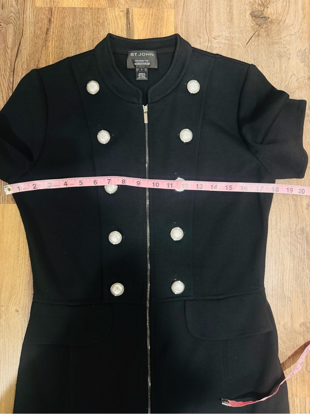 ST JOHN Black Label Milano Military Knit Dress Size 6 Black - Picture 5 of 10